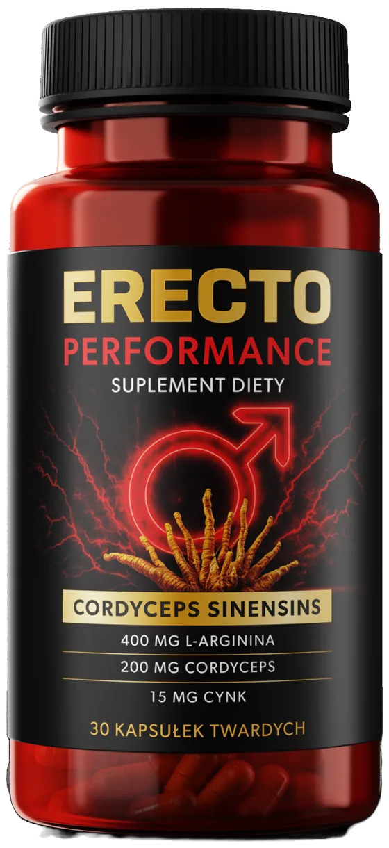 Erecto Performance Capsules — opakowanie suplementu diety, 30 twardych kapsułek